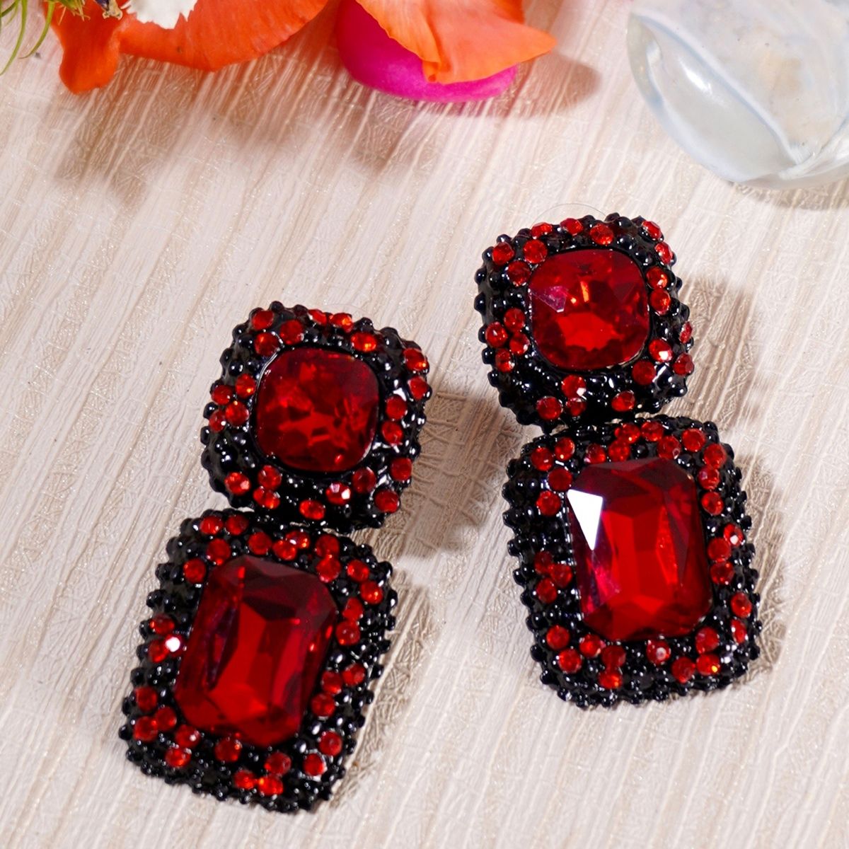 Buy Red Drop Earrings Dangle 925 Sterling Silver Ruby Red Teardrop Online  in India  Etsy