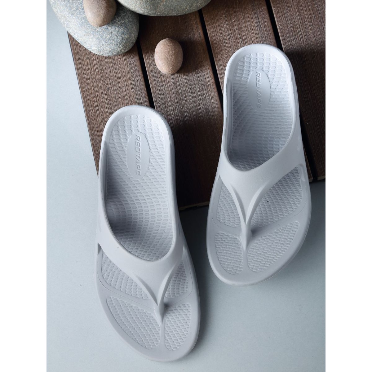 Buy Red Tape Men Grey Thong Slippers Online