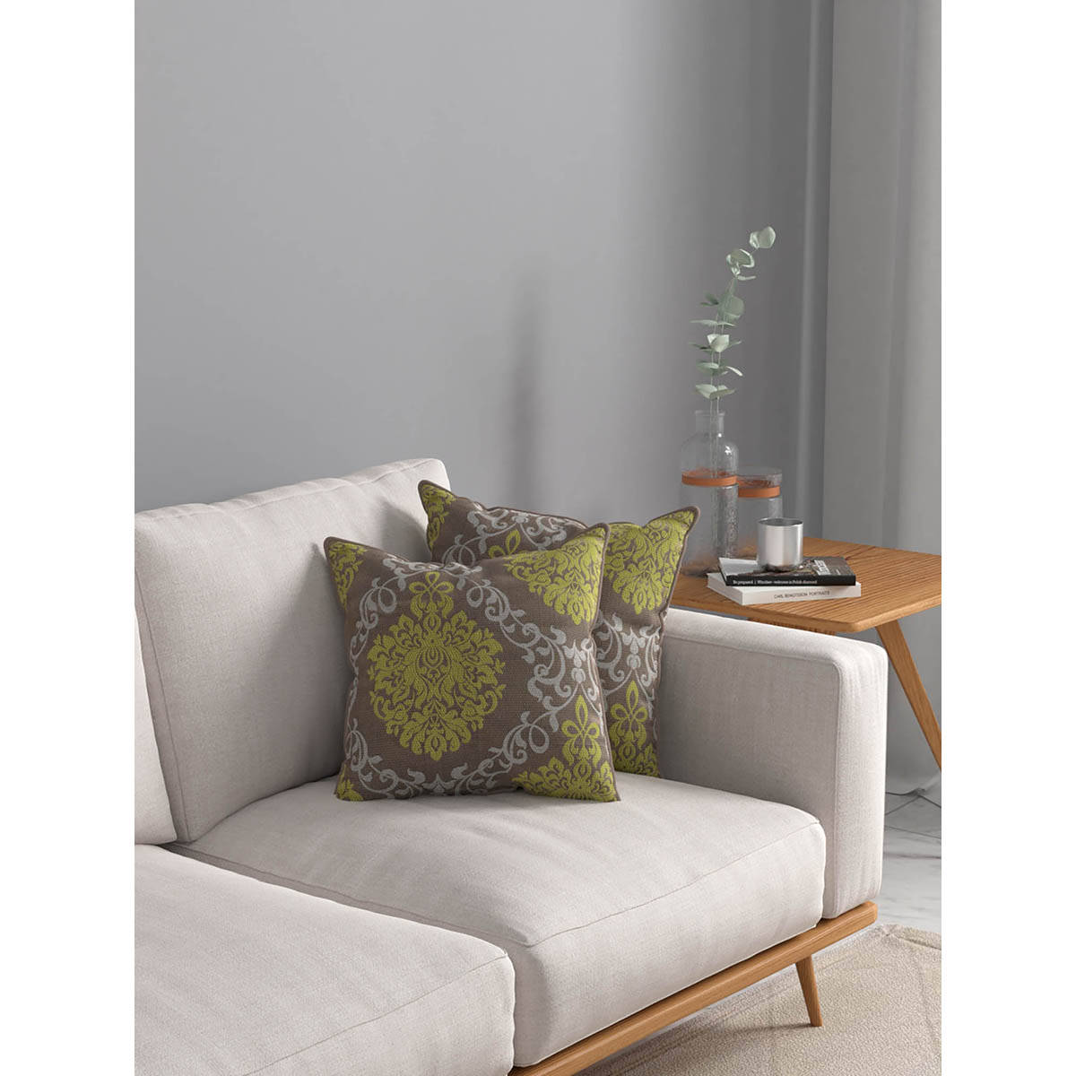 Rosara Home Jacquard Square Cushion Covers (Pack Of 2)