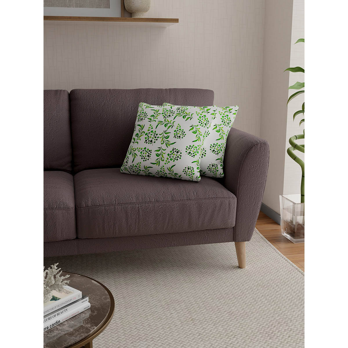 Rosara Home Floral Square Cushion Covers (Pack Of 2)