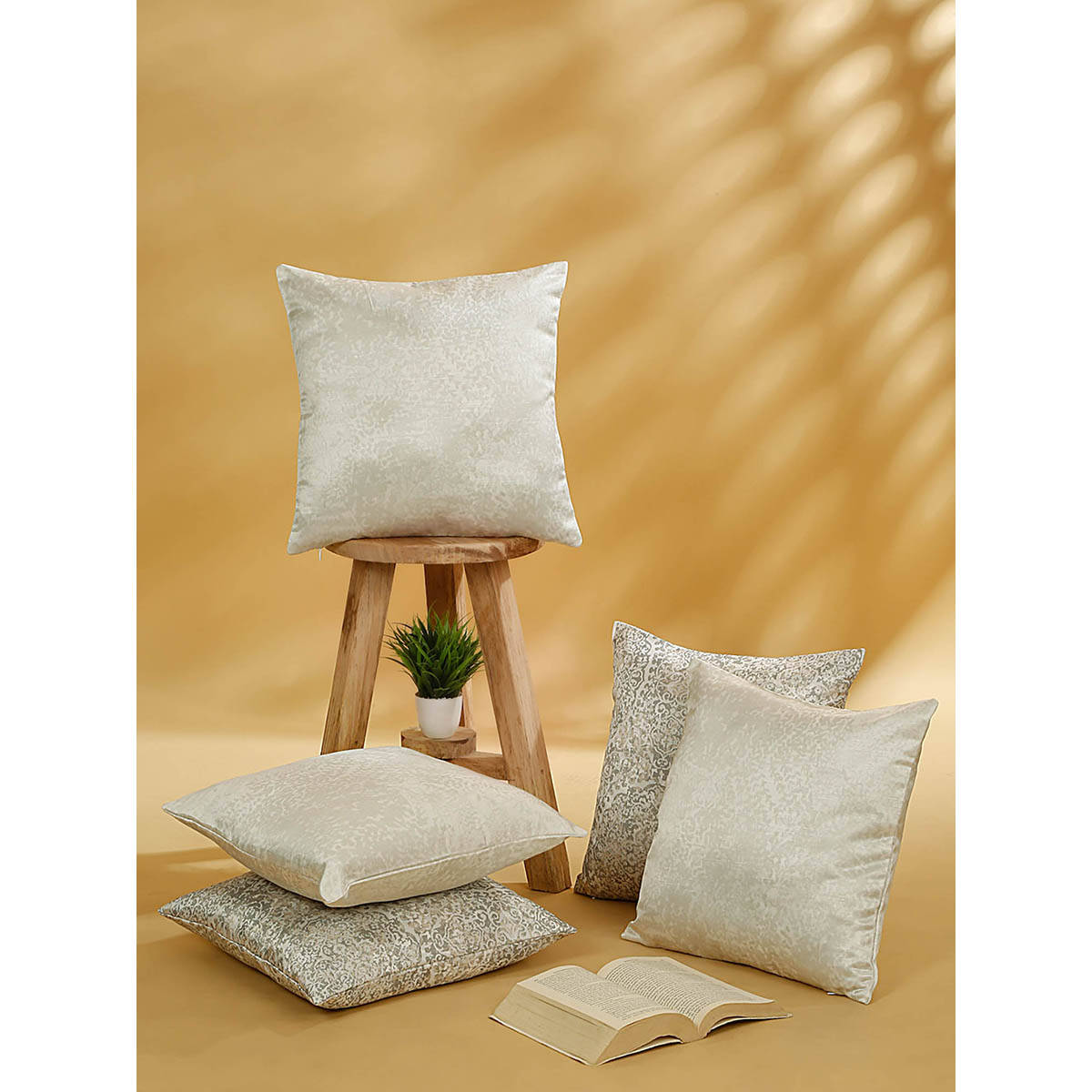 Rosara Home Ethnic Square Cushion Covers (Set Of 5)