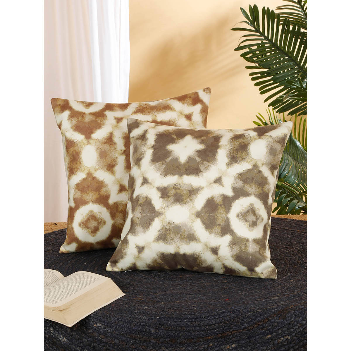 Rosara Home Abstract Square Cushion Covers (Set Of 2)