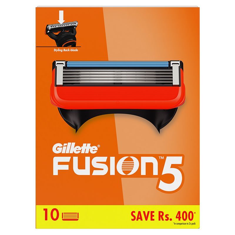Gillette Fusion 5 Shaving Blades (Pack Of 10 Cartridges) SAVE Rs.600