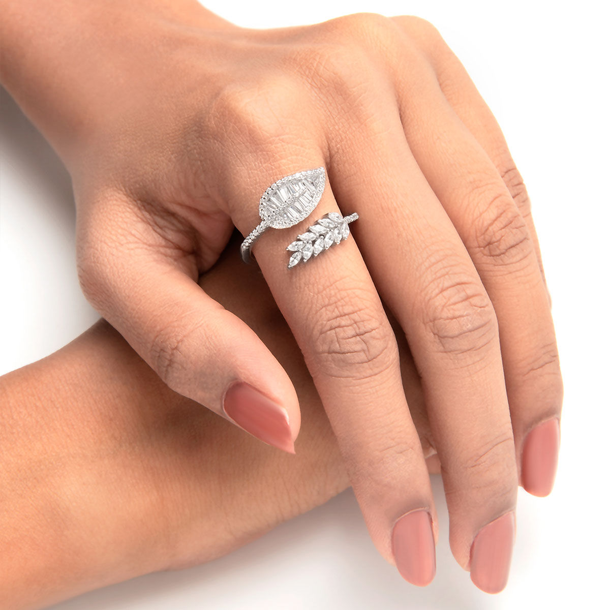 Buy SILBERRY 925 Sterling Silver Autumn Leaf Ring for Women Online