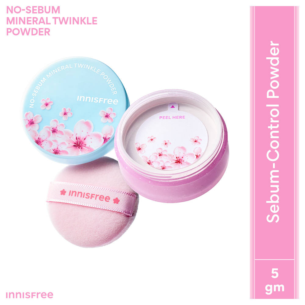 Innisfree No-Sebum Cherry Blossom Oil-Control, Matte, Pore-Blurring Shimmer Powder