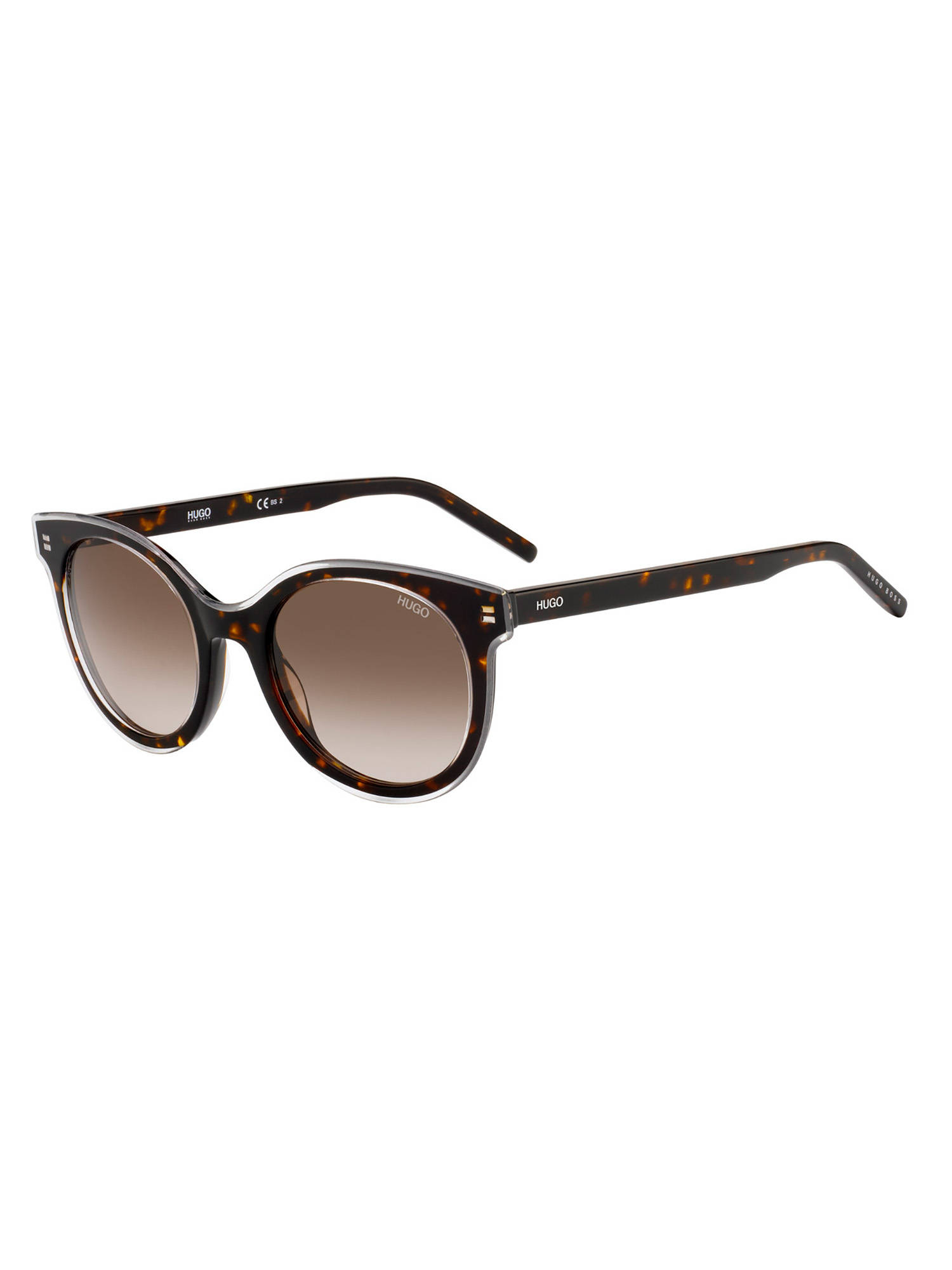 Hugo Brown Shaded Plastic UV Protection Full Rim Round Frames Sunglasses (50)