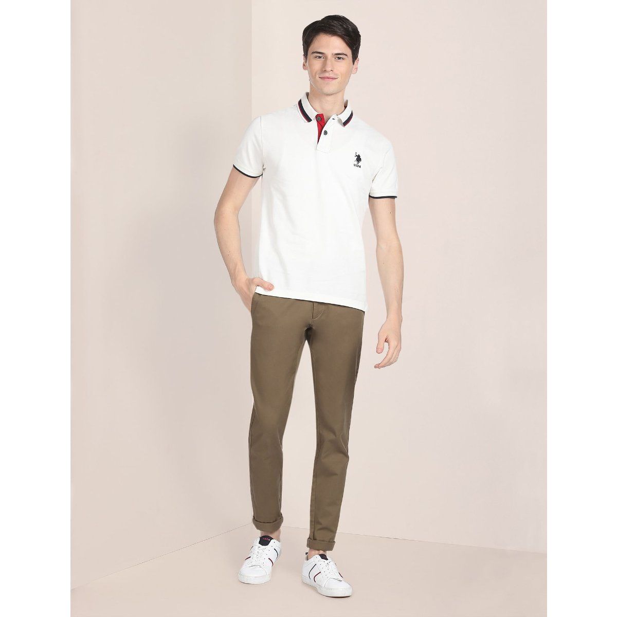 Lacoste Cotton Blend Joggers, Navy at John Lewis & Partners