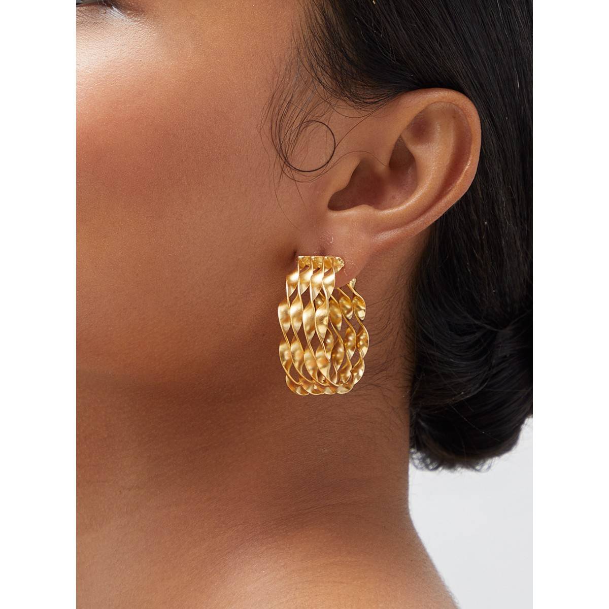 Ethnic Andaz Filza Hoops Earrings-Gold