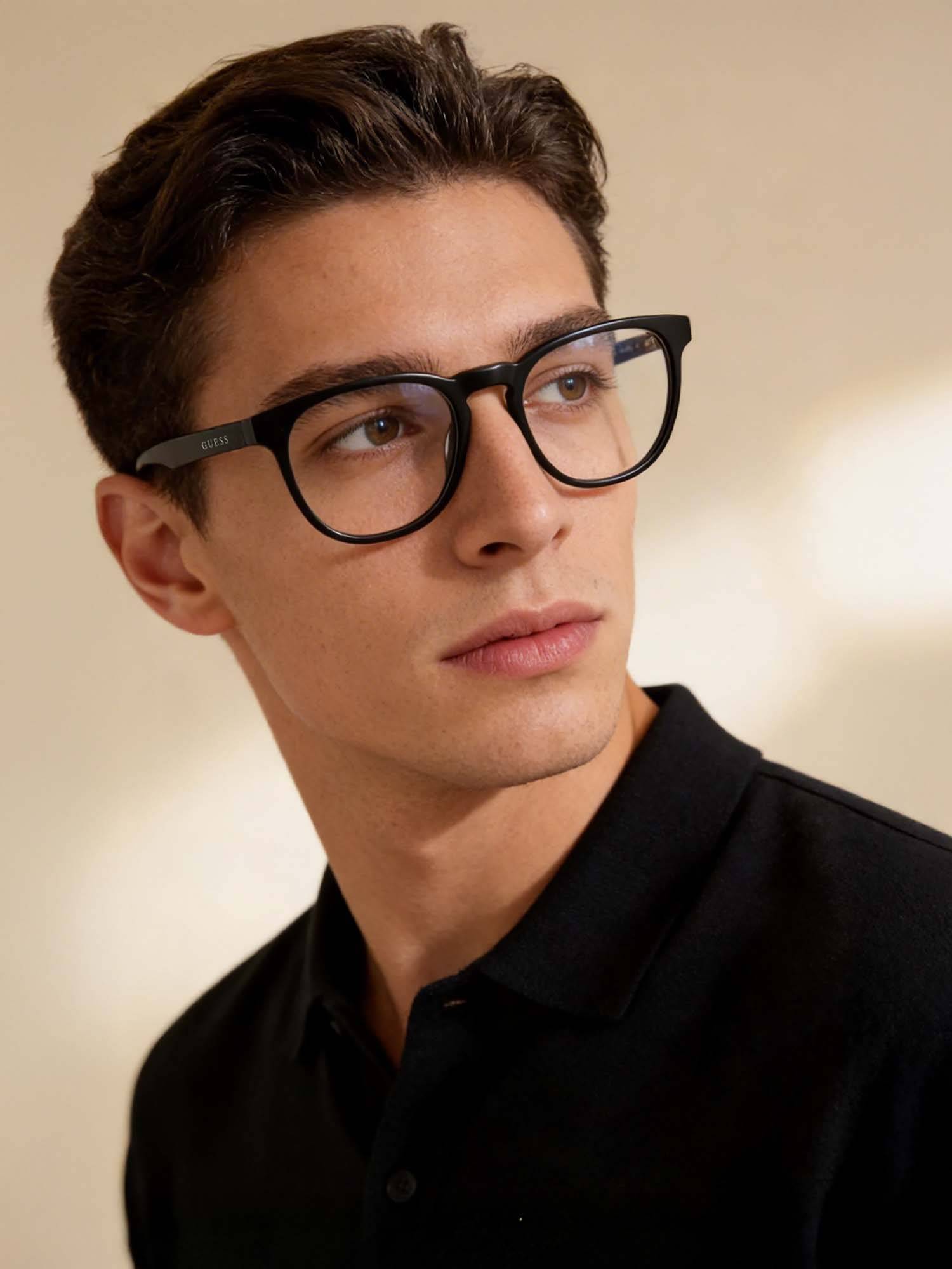 Guess Eyewear for Men with Shiny Black Acetate Frame (51)