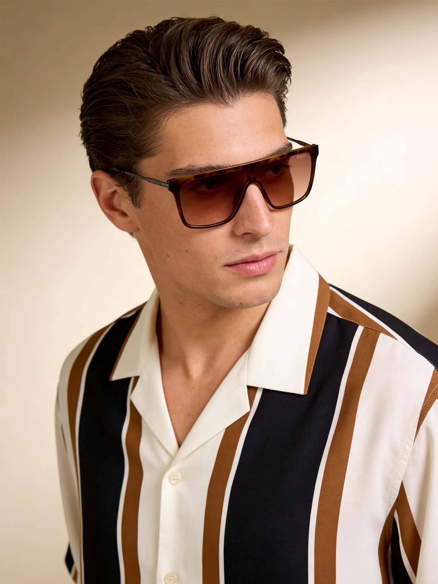 IDEE Brown Square 100% Uv Protected Sunglasses For Men Size 62