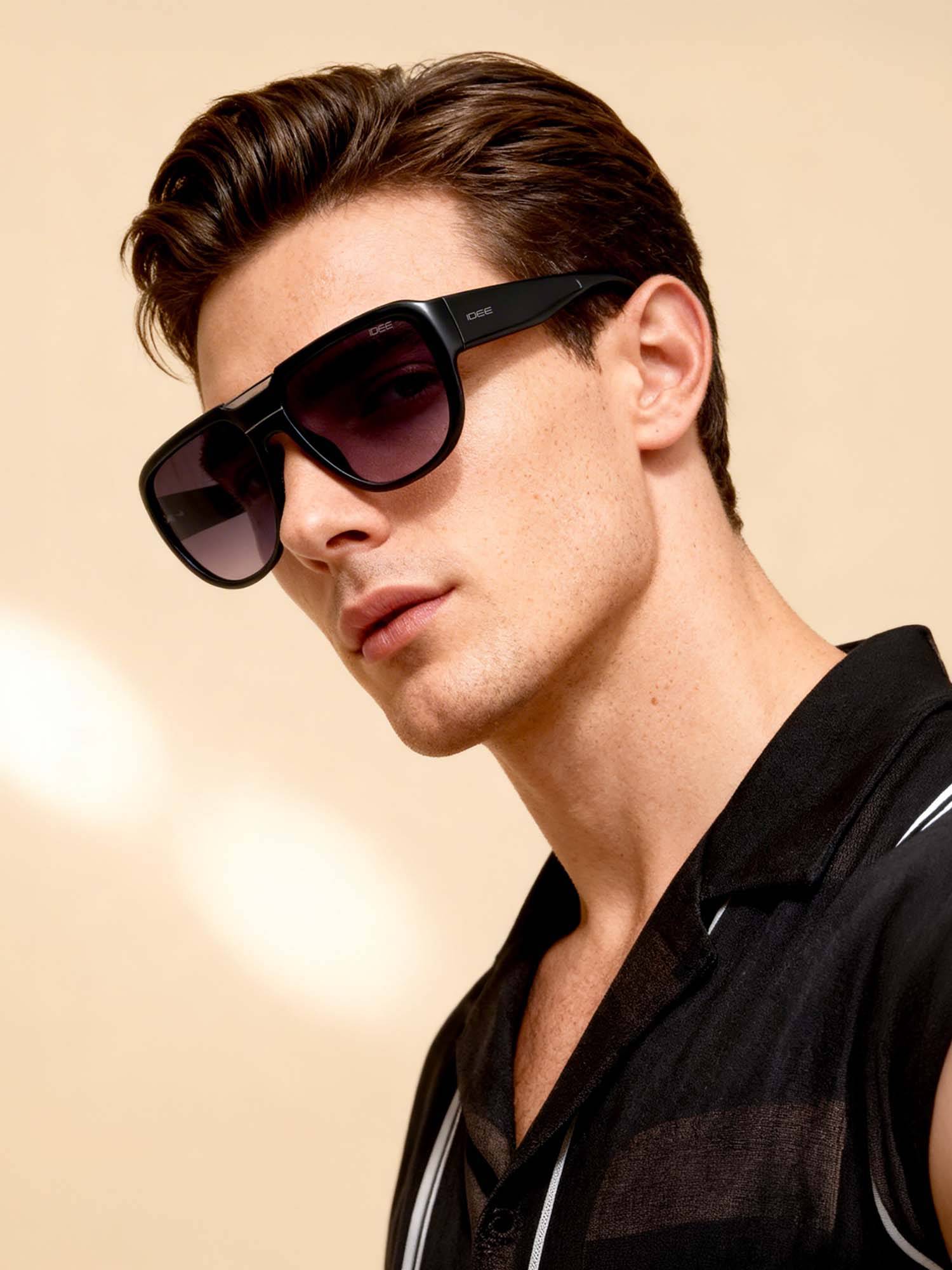 IDEE Grey Round 100% Uv Protected Sunglasses For Men Size 59
