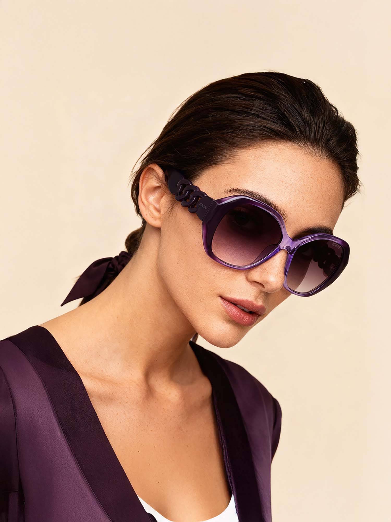 IDEE Violet Square 100% Uv Protected Sunglasses For Women Size 56