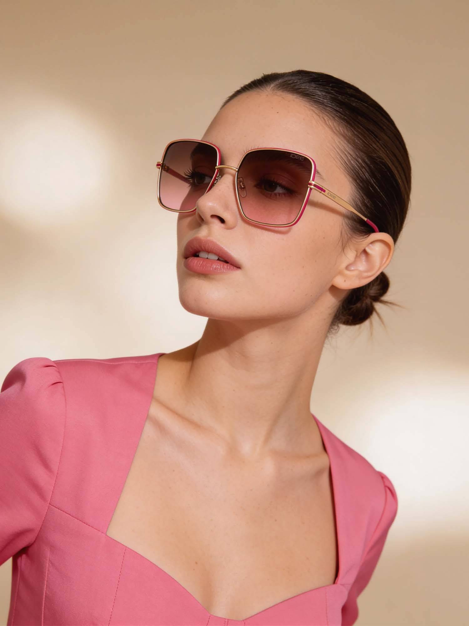 IDEE Brown Square 100% Uv Protected Sunglasses For Women Size 57