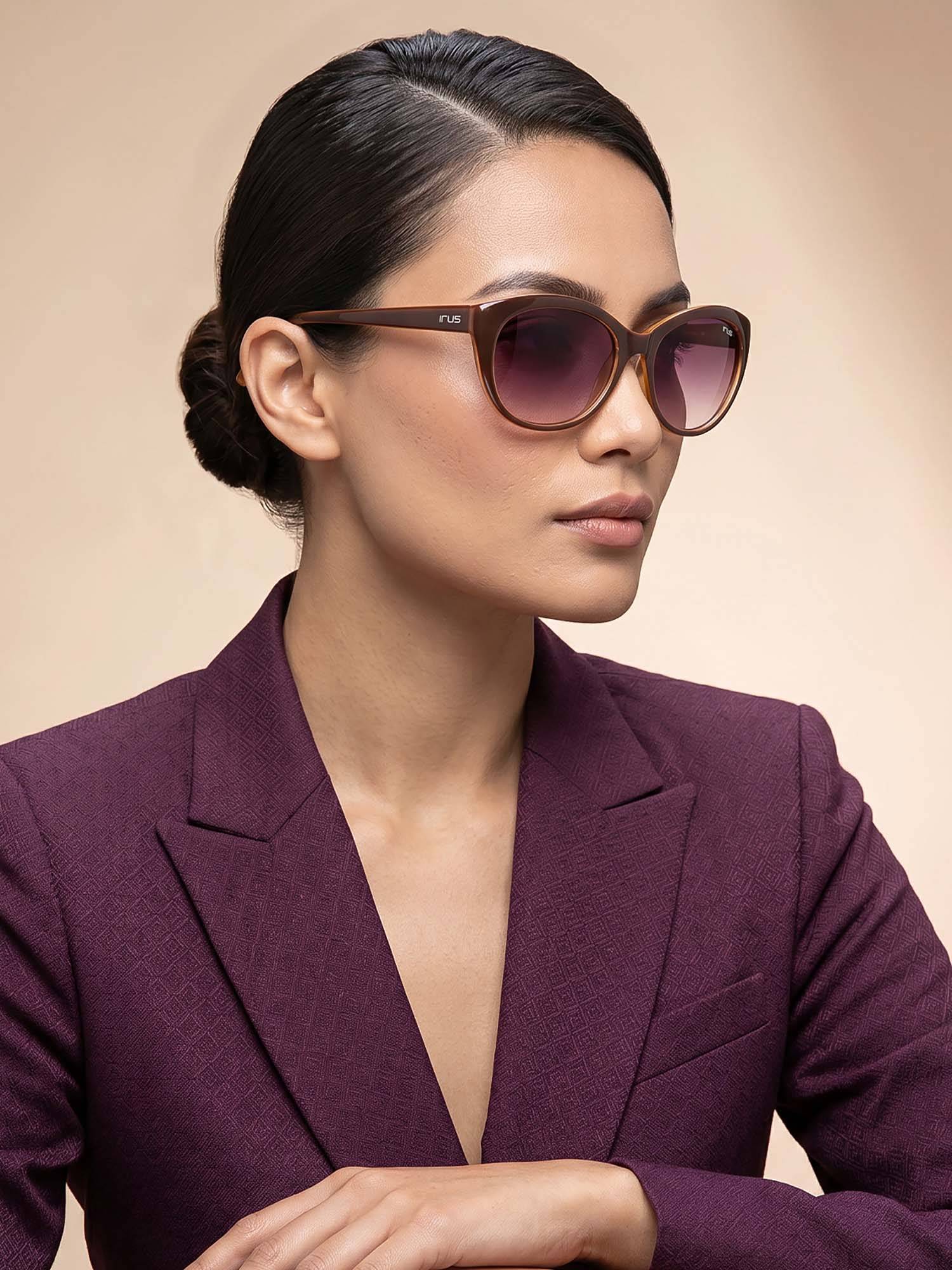 IRUS Women Full UV Protected Brown Lens Sunglasses - IRS1209C4SG