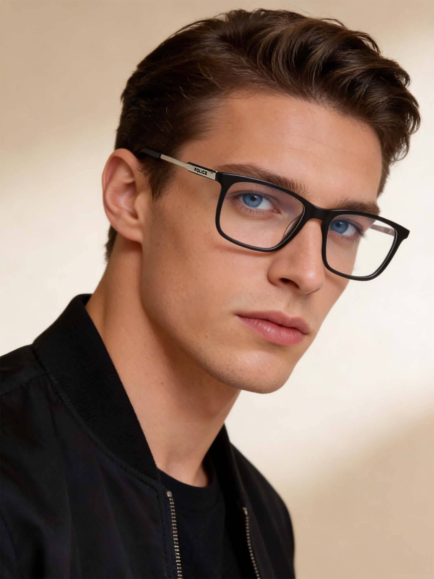 Police Eyewear For Men With Black Acetate Frame (Size 51)