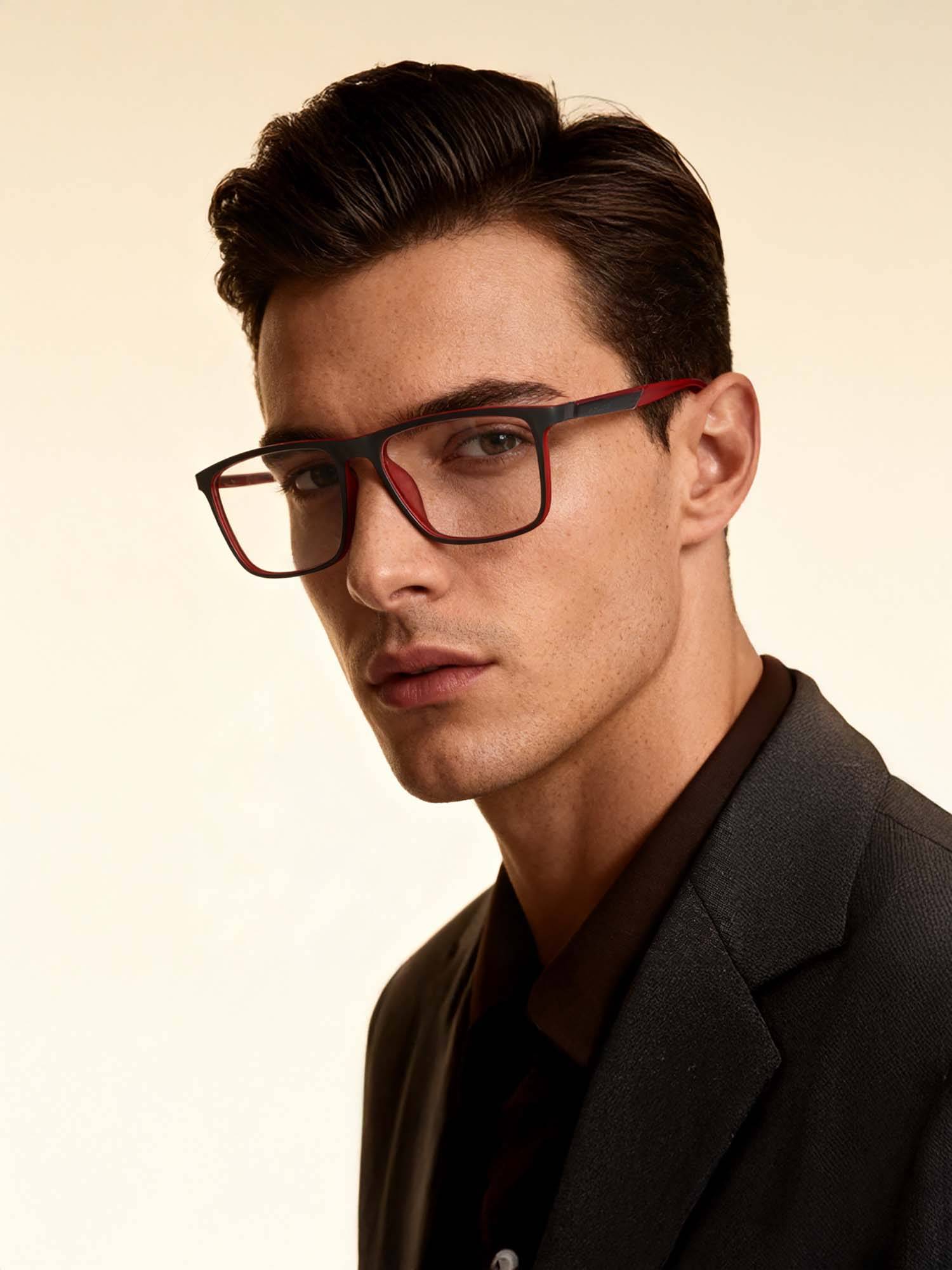 Police Eyewear For Men With Black Polycarbonate Frame (Size 56)