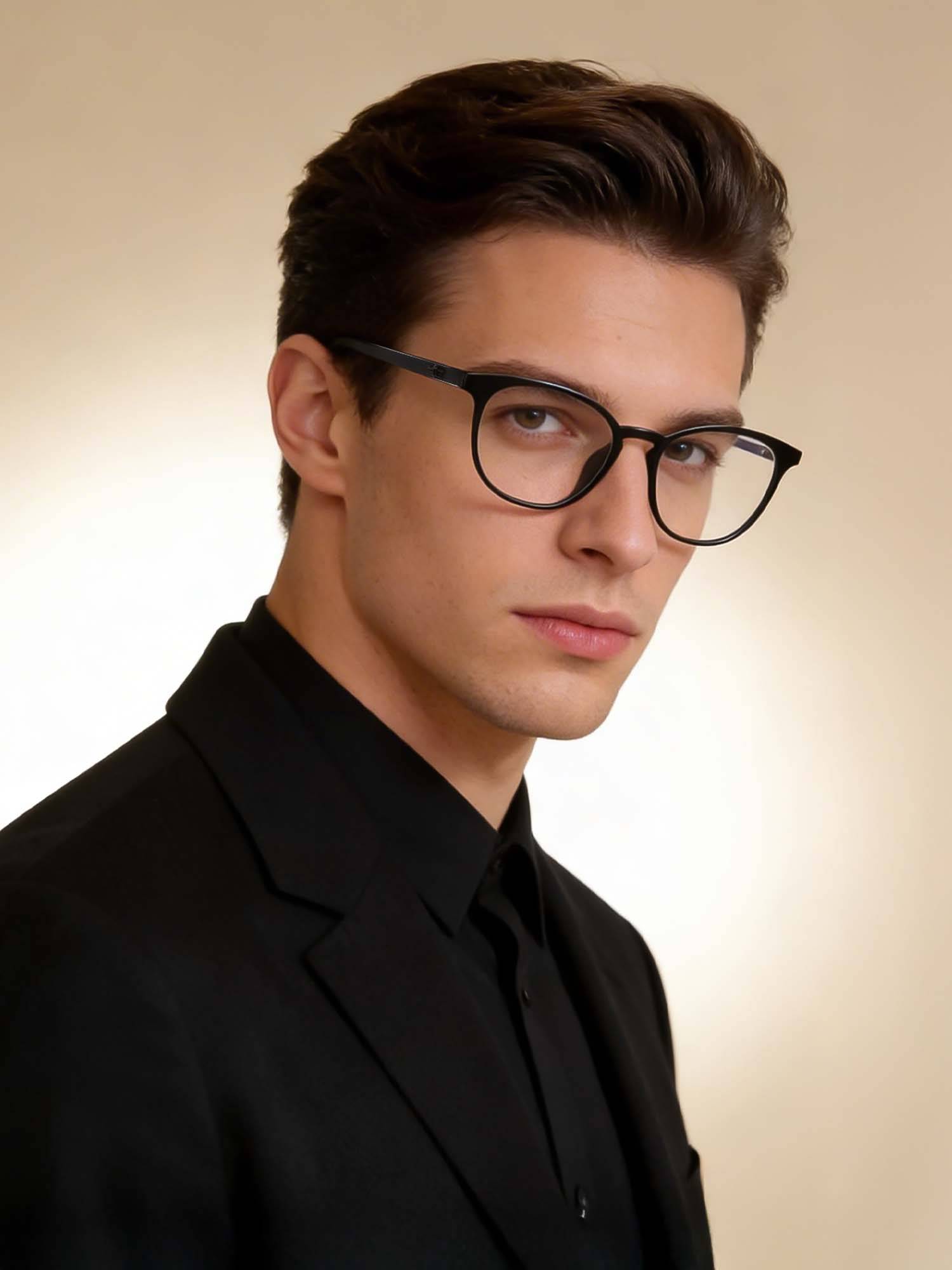 Police Men Grey Oval Eyeglass Frame (51)