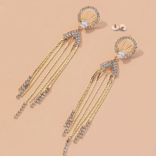 Gold Tassel Earrings For Women – Long Chain Dangle Earrings Hypoallergenic