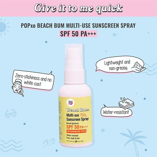 Myglamm Popxo Beach Bum Sunscreen Spray - Water-Resistant, Non-Greasy  (50ml)