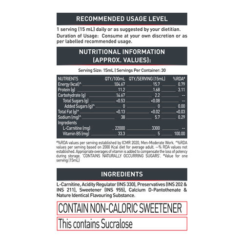 Buy MuscleBlaze Liquid L-Carnitine PRO L- Carnitine,Triple Strength Formula 