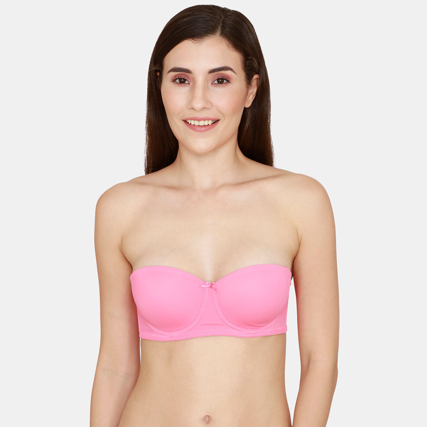 Zivame Beautiful Basics Padded Wired 3/4th Coverage Strapless Bra