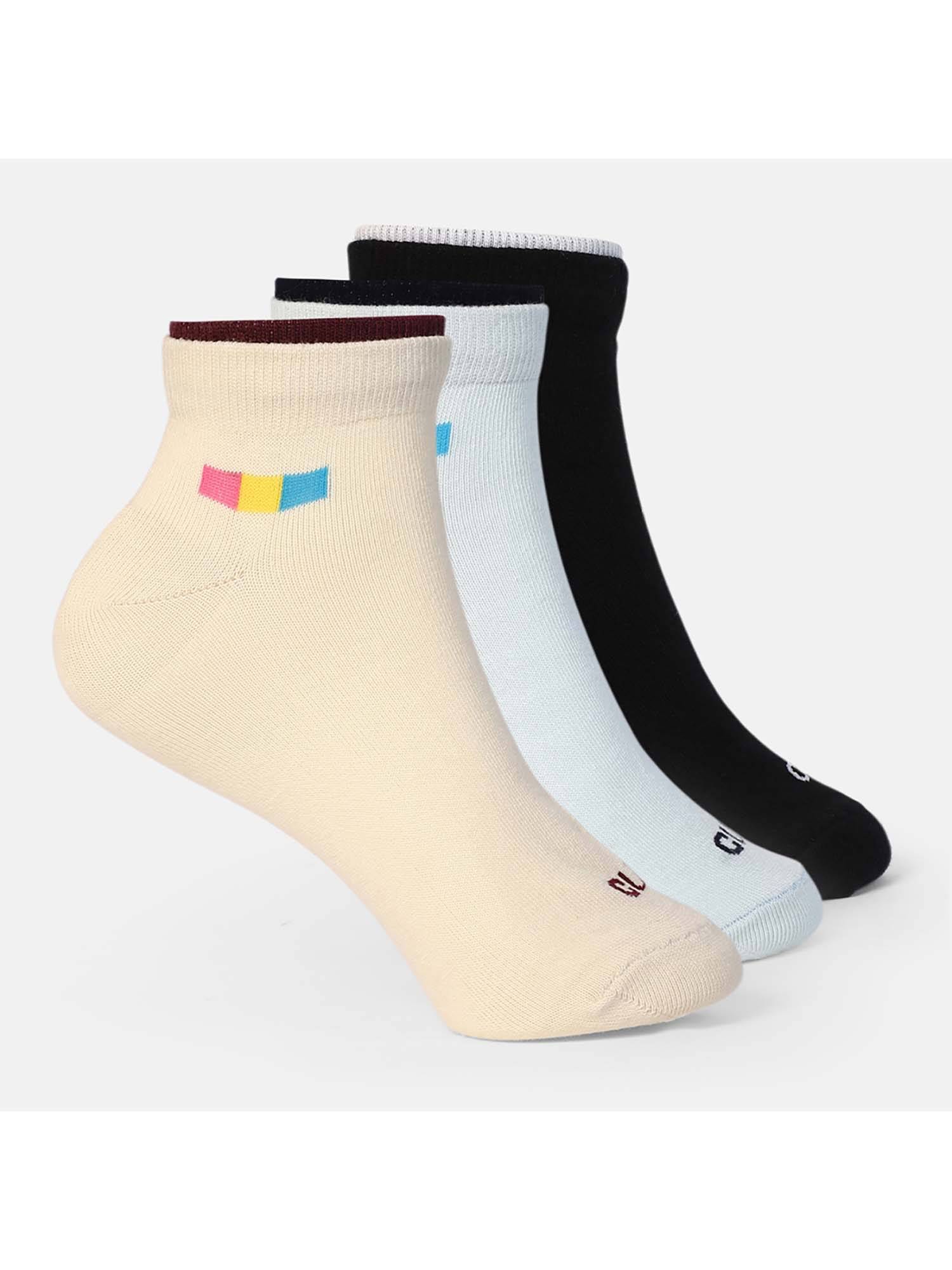CULT Casual Ankle Length Solid Women Cotton Socks (Pack of 3)