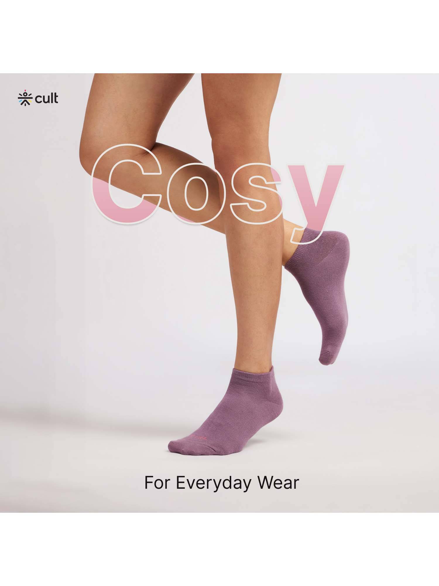 CULT Casual Low Ankle Length Cotton Women Socks (Pack of 3)