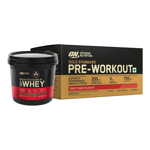 Buy Optimum Nutrition Gold Standard Whey Protein Powder DRC & Pre Workout  Fruit Punch Online