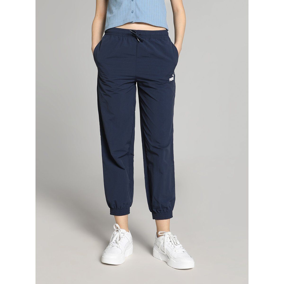 Buy Puma Essentials+ Woven Women's Blue Track Pants Online