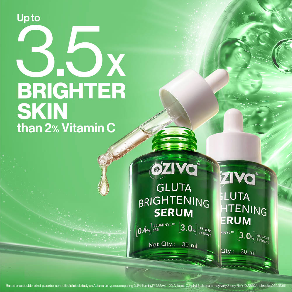 Oziva Gluta Brightening Serum For Glowing Skin & Reduced Pigmentation - Pack Of 2