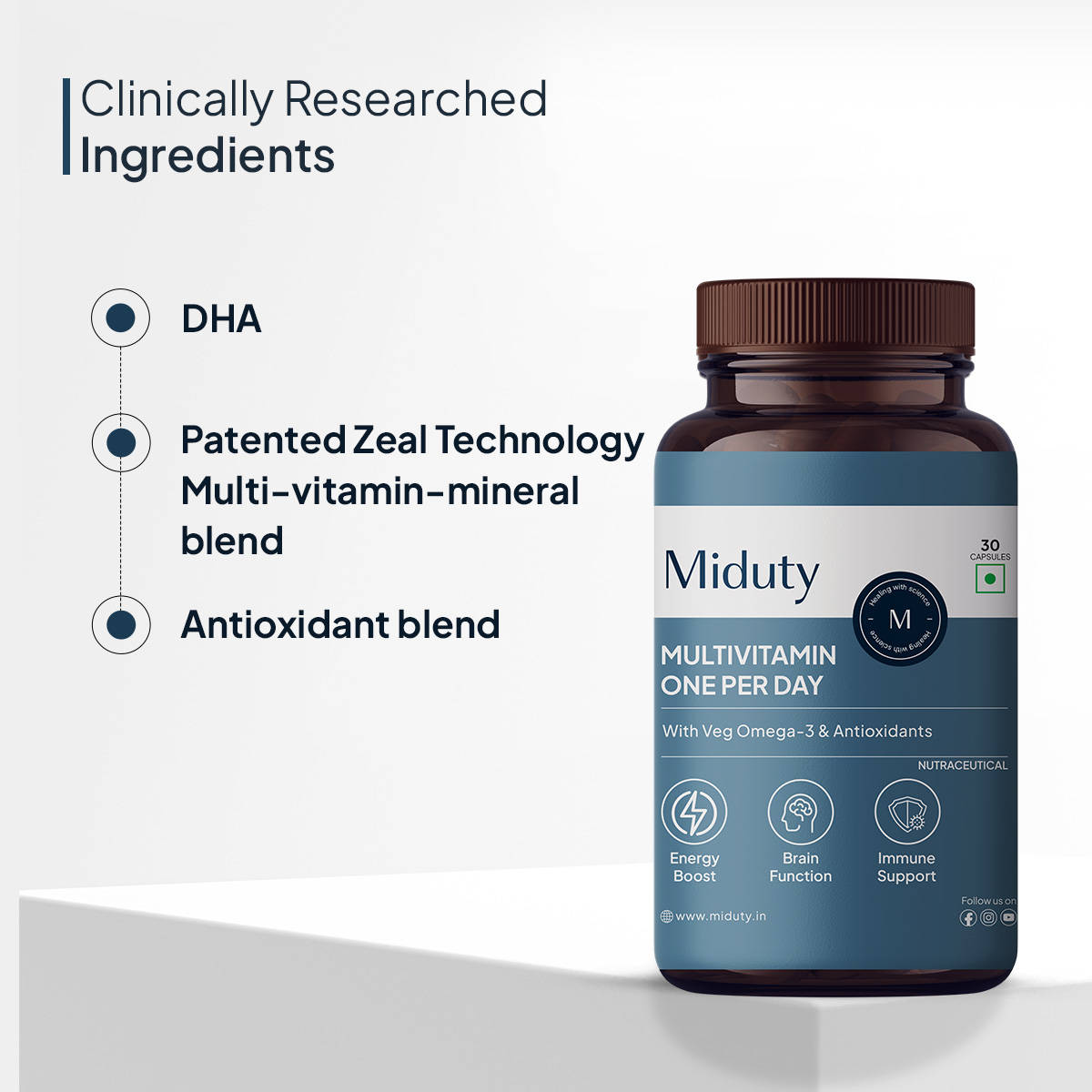 Buy Miduty Multivitamin One Per Day Multimineral Supplement Omega 3 ...