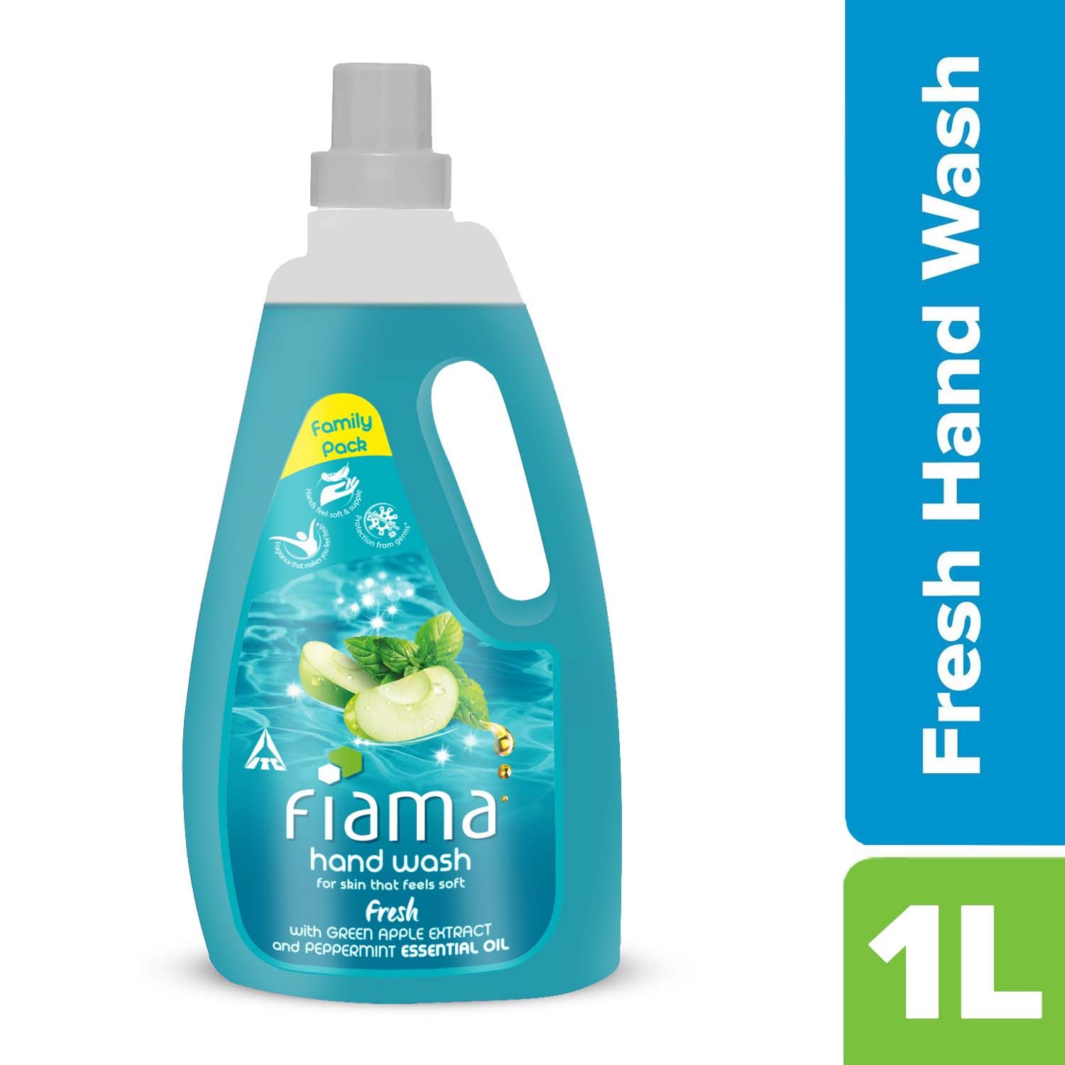 Fiama Fresh Hand Wash, Peppermint Oil & Green Apple Extract Handwash For Soft And Supple Hands