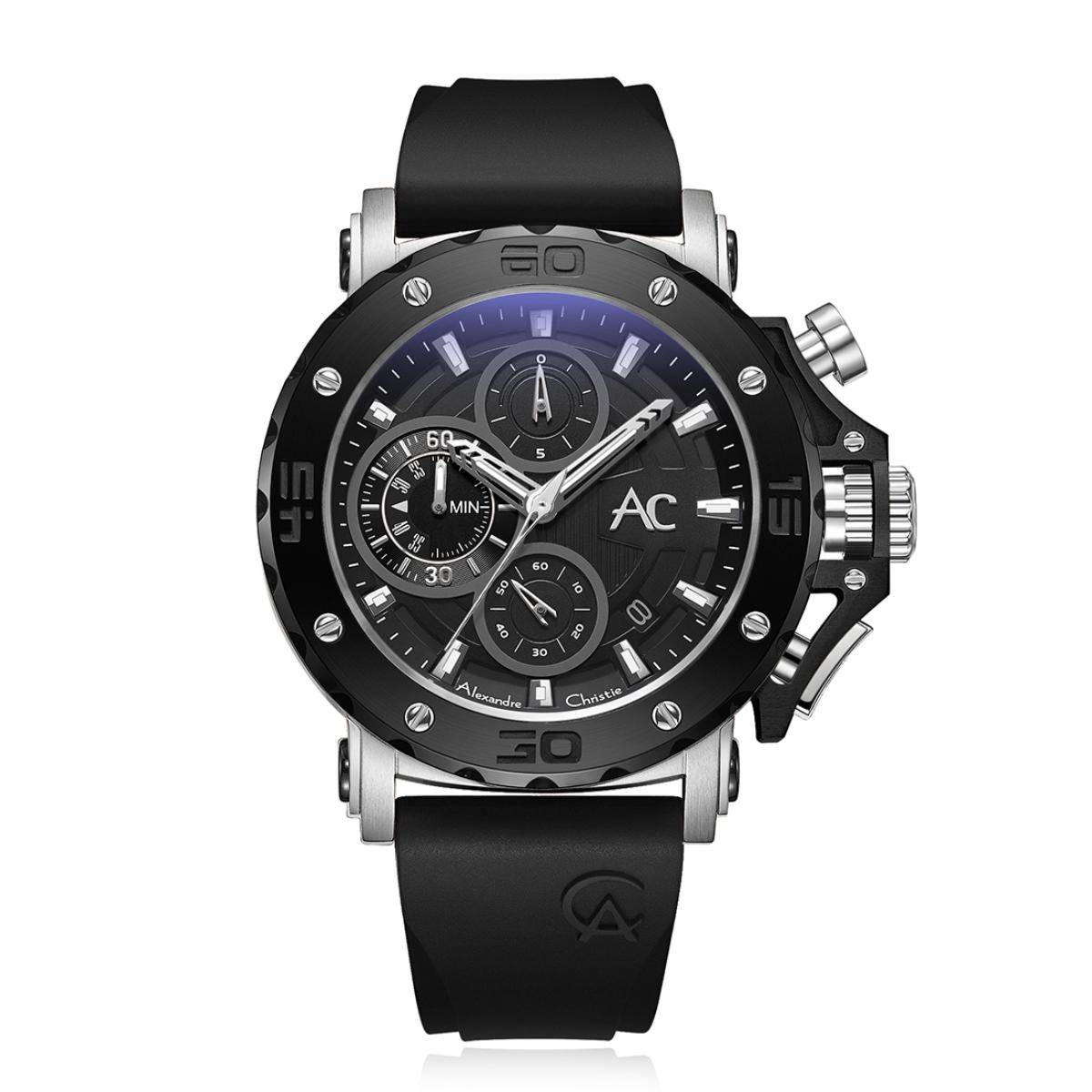Alexandre Christie Men Chrono Black Dial Analog Watch - 9205MCRTBBA (L)