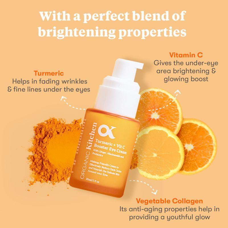 Organic Kitchen Turmeric + Vitamin C Booster Eye Cream With Niacinamide
