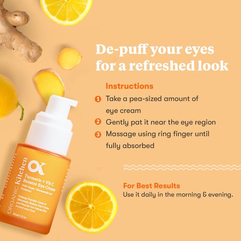 Organic Kitchen Turmeric + Vitamin C Booster Eye Cream With Niacinamide