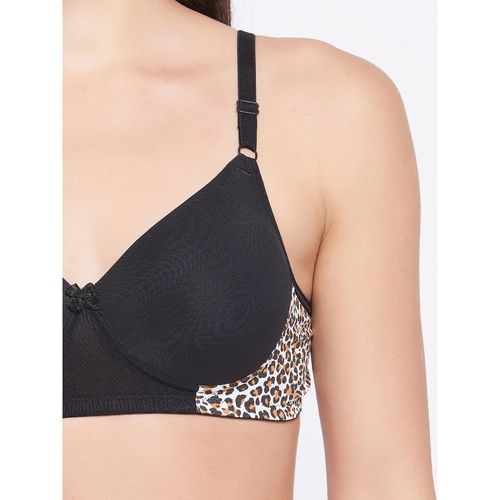 Buy Clovia Padded Non-Wired Full Coverage T-Shirt Bra - Black at Rs.1199  online