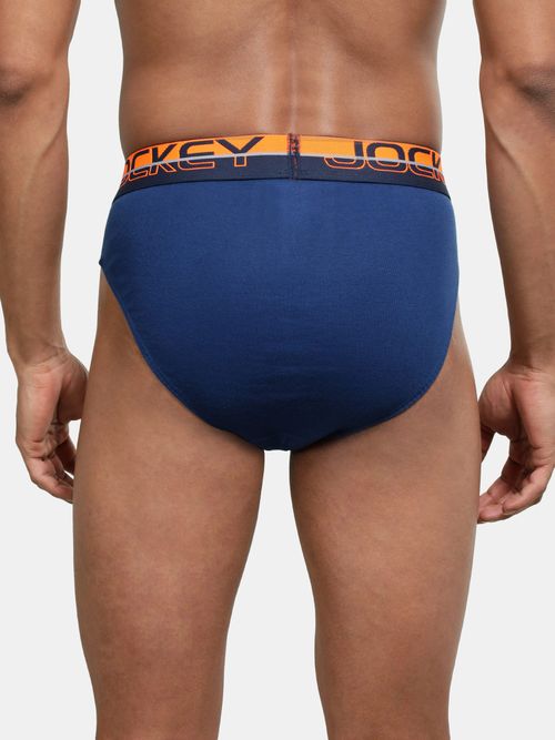 Jockey FP02 Men Super Combed Cotton Rib Solid Brief Estate Blue (Pack of 2)  (L)