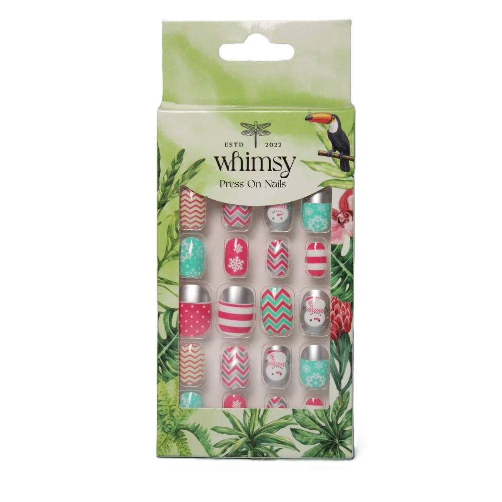 Whimsy Beauty Safe Press On Nails For Girls - Snow Flake