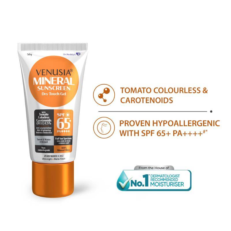 Venusia Mineral Sunscreen SPF 65|Sun Damage Repair| 50g