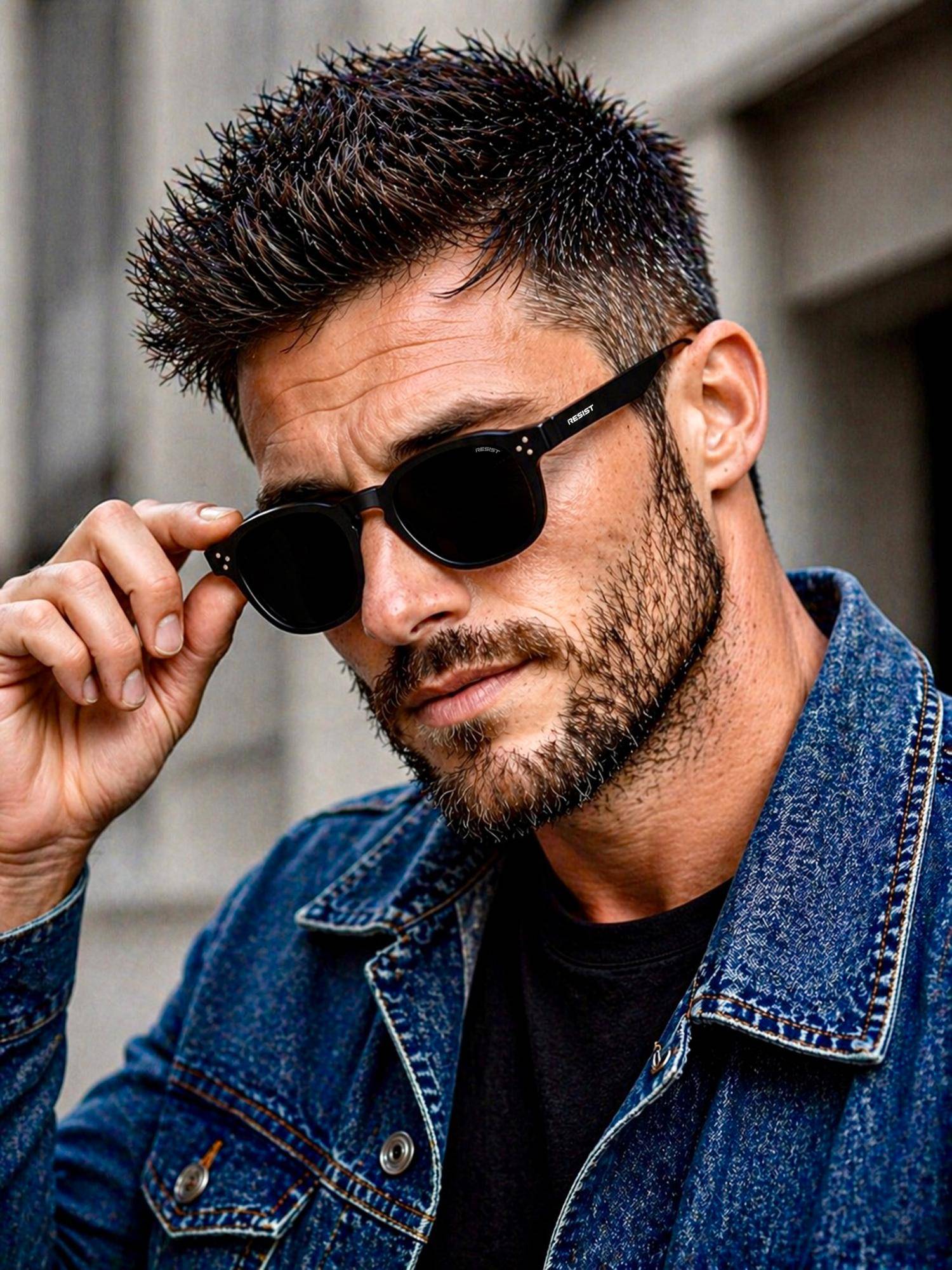 RESIST EYEWEAR Toughened Polycarbonate Black Lens Sunglasses (Aero Black Black) (46)