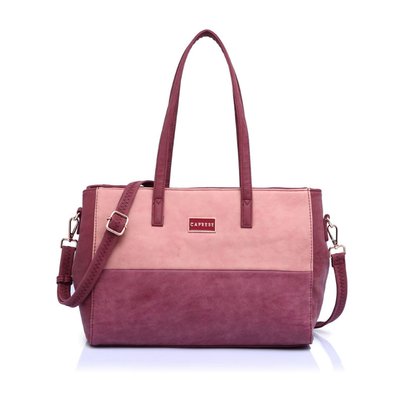 caprese maroon solid handheld bag