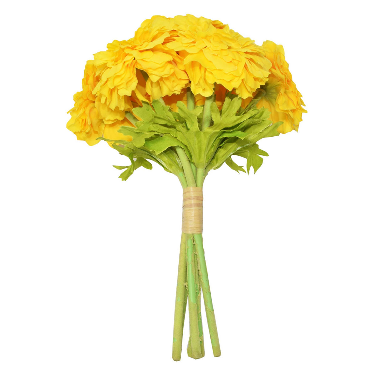 Buy Fourwalls Decorative Artificial Marigold Flower Bunches (6 Flowers, 30 cm Tall, Yellow) Online
