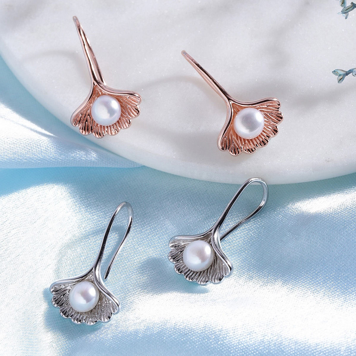 Get Clear Stone Detail Grey Pearl Earrings at  650  LBB Shop