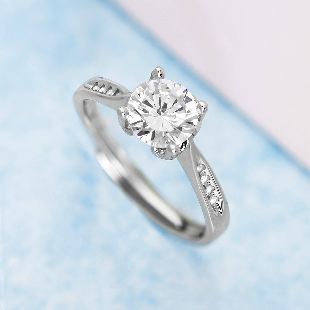 Zavya Sweetheart Solitaire 925 Silver Ring (Adjustable)