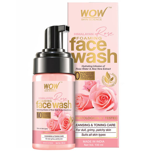 Wow Skin Science Himalayan Rose Foaming Face Wash Buy Wow Skin Science Himalayan Rose Foaming Face Wash Online At Best Price In India Nykaa