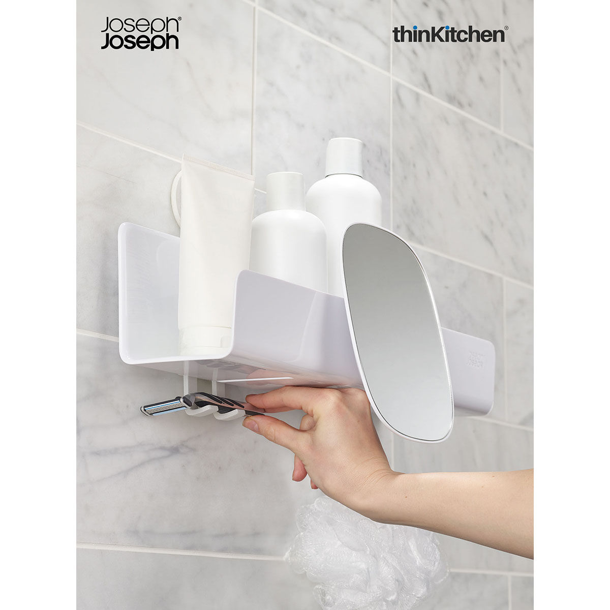 Buy Joseph Joseph Easy Store Large Shower Shelf with Removable Mirror