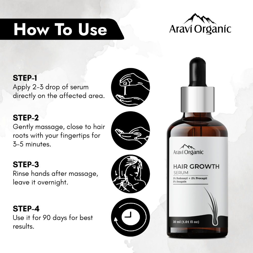 Aravi Organic Advanced Hair Growth Serum-Redensyle,Anagain,Procapil ...