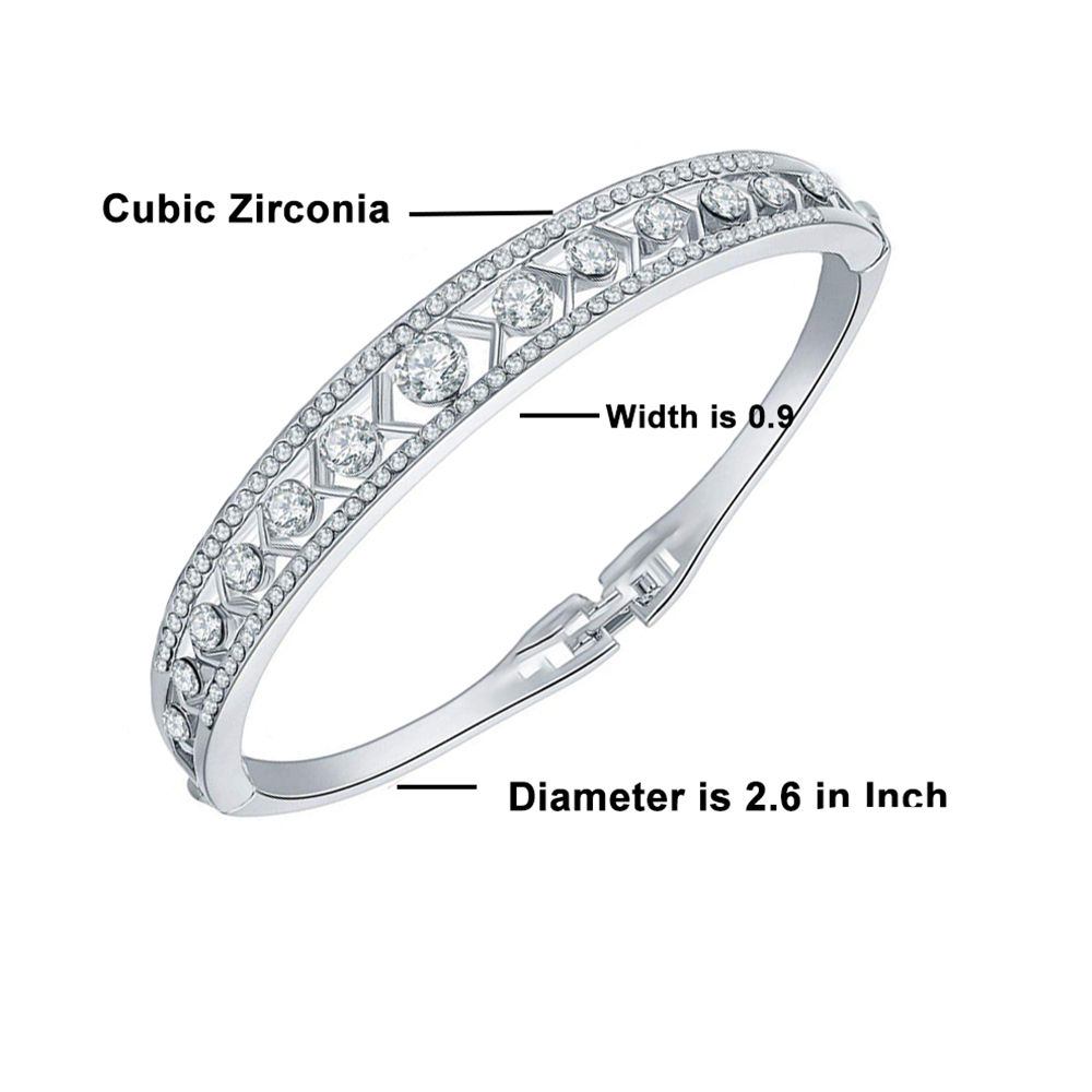 Yellow Chimes Silver Toned Sparkling White Crystals Bracelet Buy