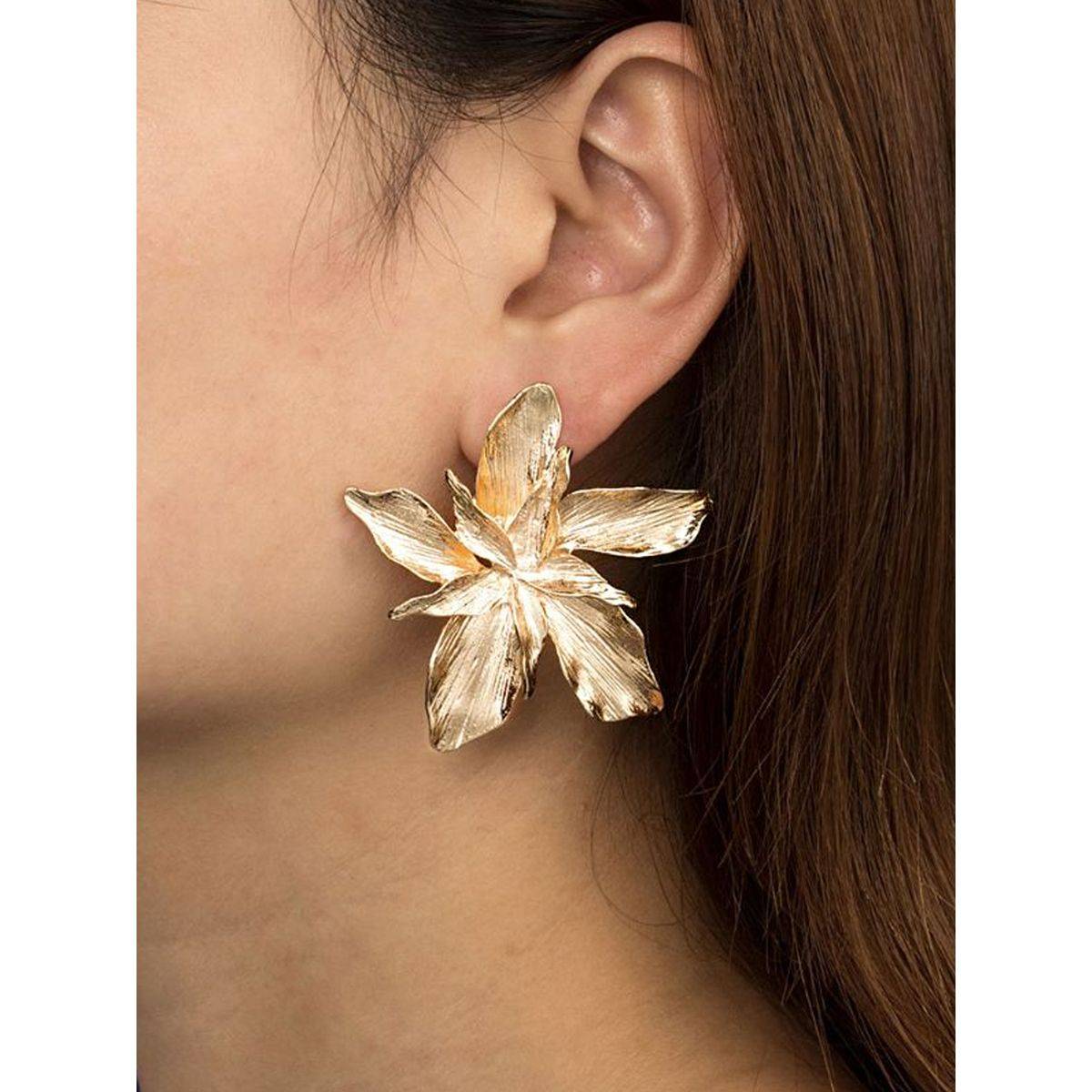 Yellow Chimes Flower Stud Earrings for Women