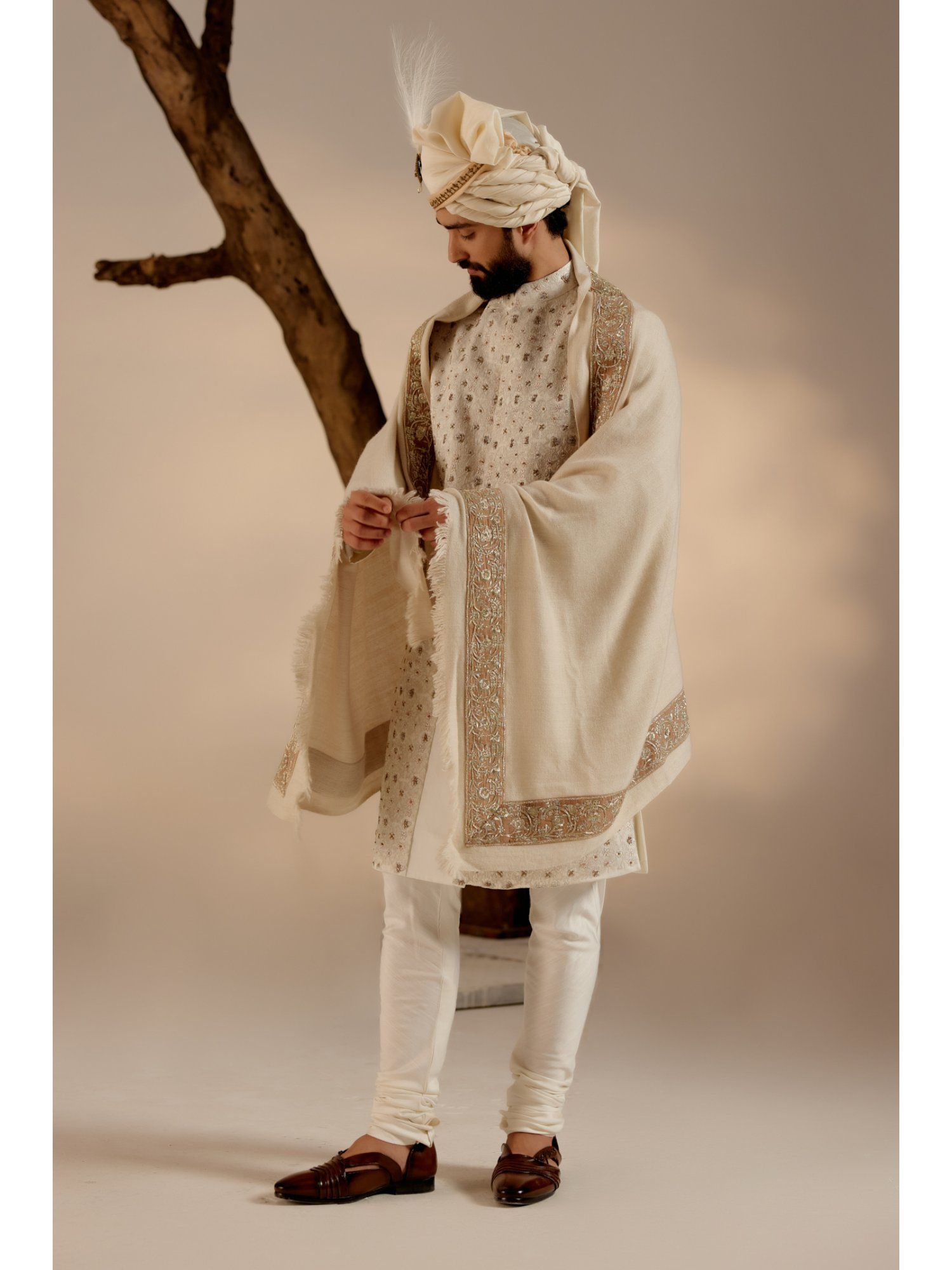 shawl with sherwani